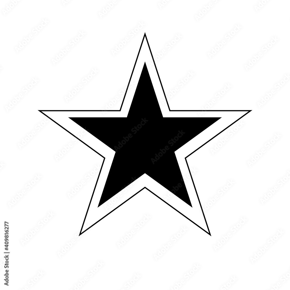 Trendy Black star with filled and outline style. Vector illustration. Trendy Black star with filled and outline style. Vector illustration.