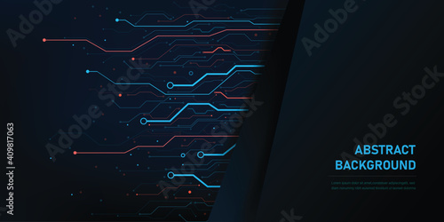 Abstract background electronic print circuit dot and line 005