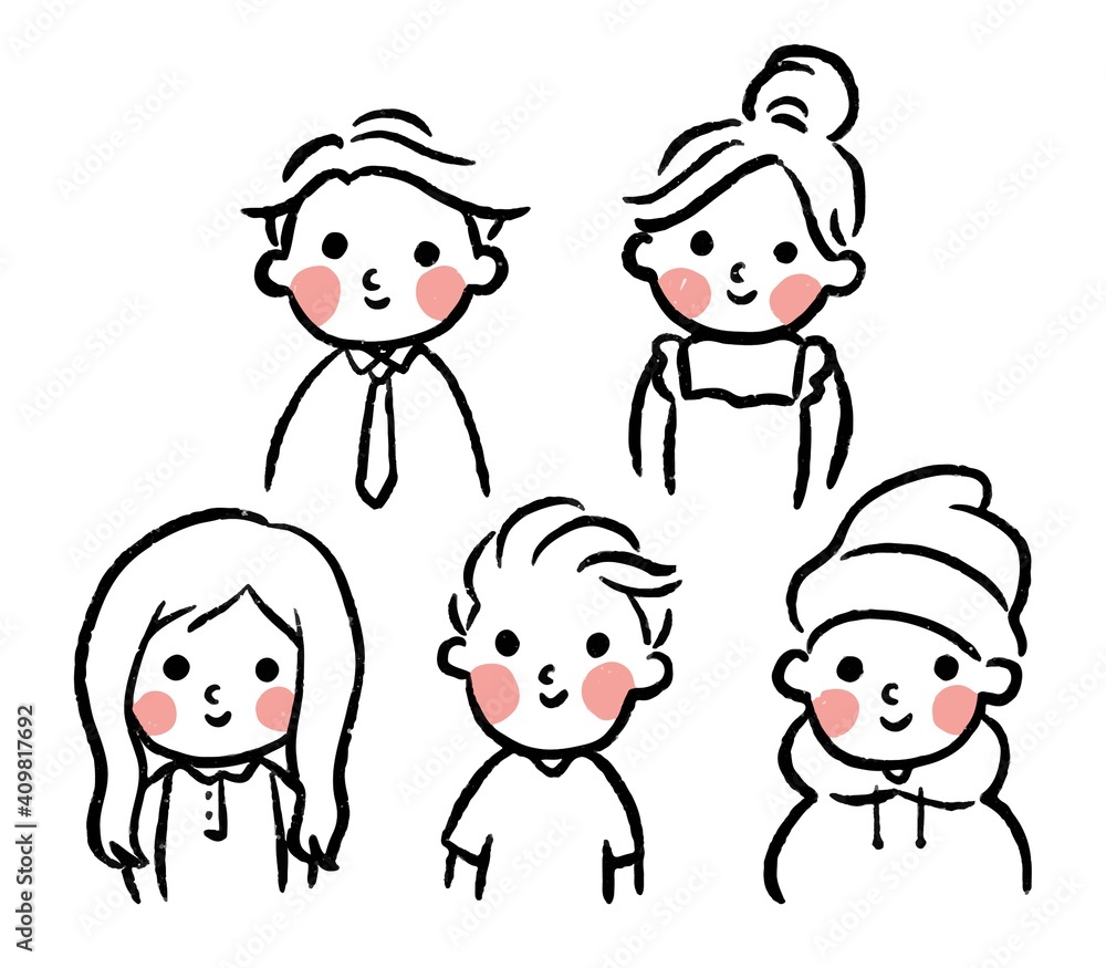 hand drawn kids cute simple character collection hand drawn kids cute simple character collection