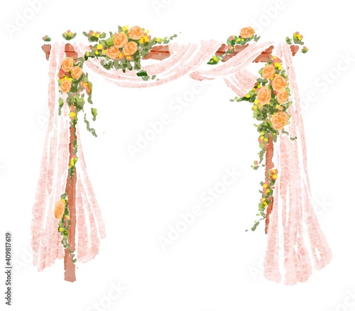wedding arch with flowers illustration