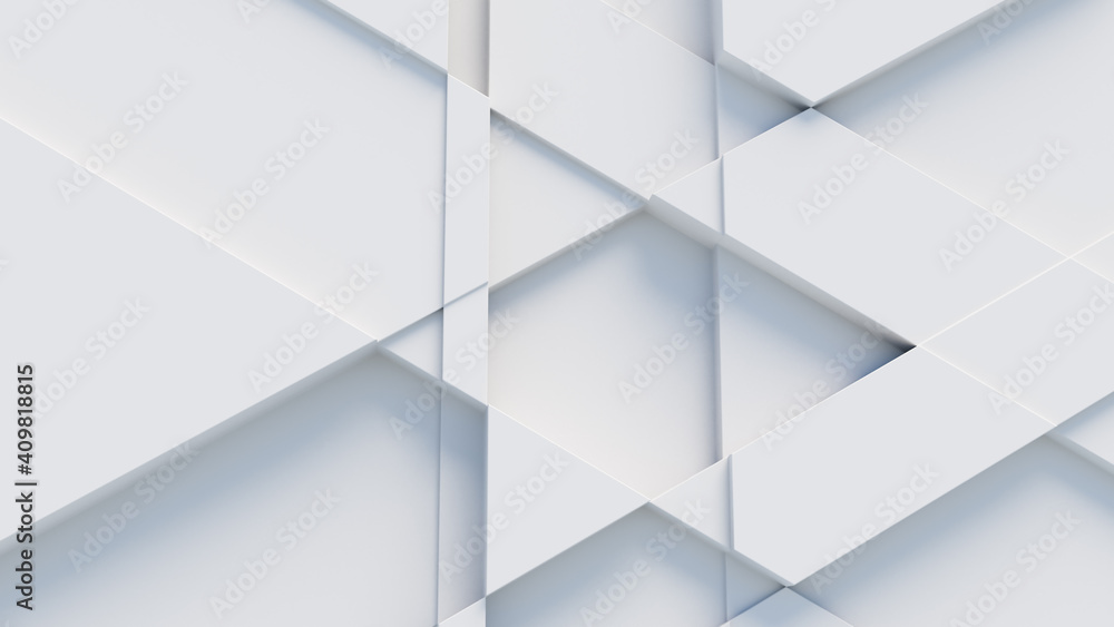 White tech background, with a geometric 3D structure. Clean, minimal design with simple futuristic forms. 3D render White tech background, with a geometric 3D structure. Clean, minimal design with simple futuristic forms. 3D render