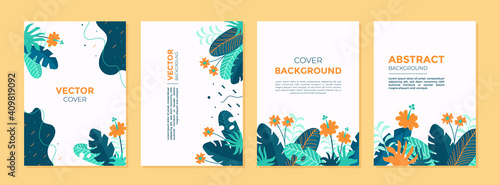 Set of abstract creative artistic templates with spring season concept. Universal cover Designs for Annual Report, Brochures, Flyers, Presentations, Leaflet, Magazine.