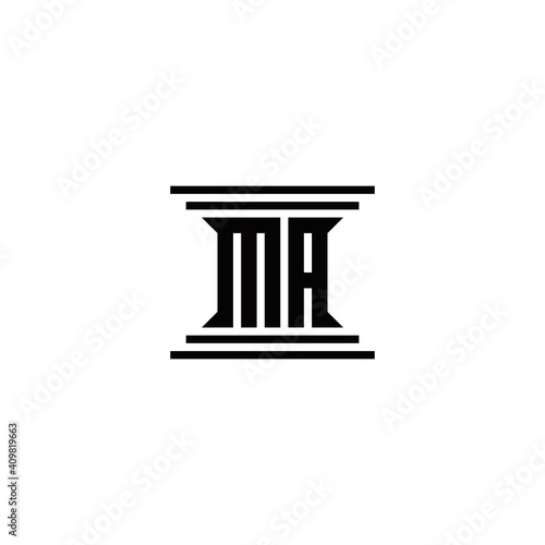 m a ma initial logo design vector template