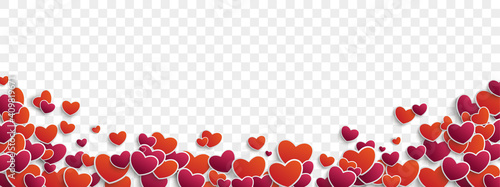 Red Purple Hearts Transparent Header