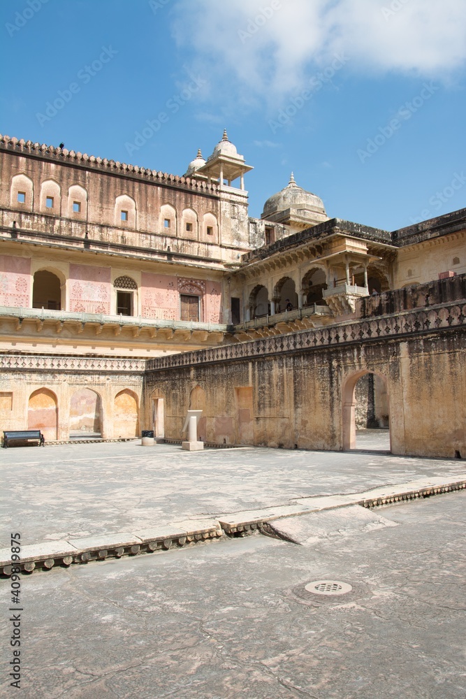 Courtyard inside the Amber Fort. Amer, India.