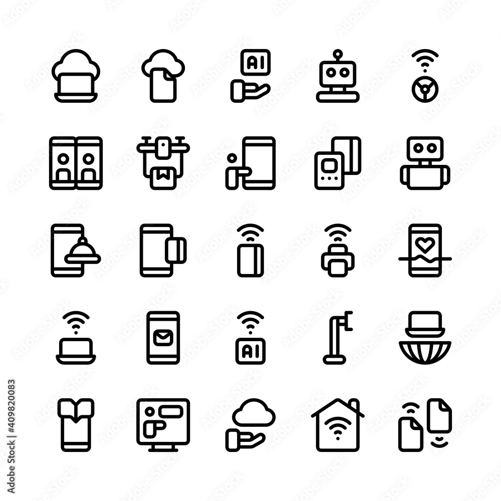 Untach No Contact Work outline style icon and illustration Untach No Contact Work outline style icon and illustration