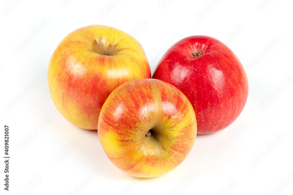 Fresh red apple on a white background. close-up Fresh red apple on a white background. close-up