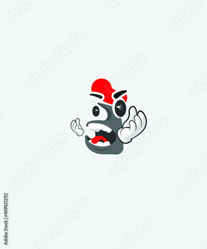 angry coma character funny with open hands