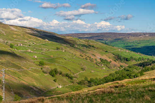 Yorkshire Dales landscape at the Gunnerside Gill, North Yorkshire, England, UK