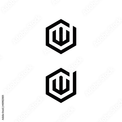 d w dw wd initial logo design vector graphic idea creative