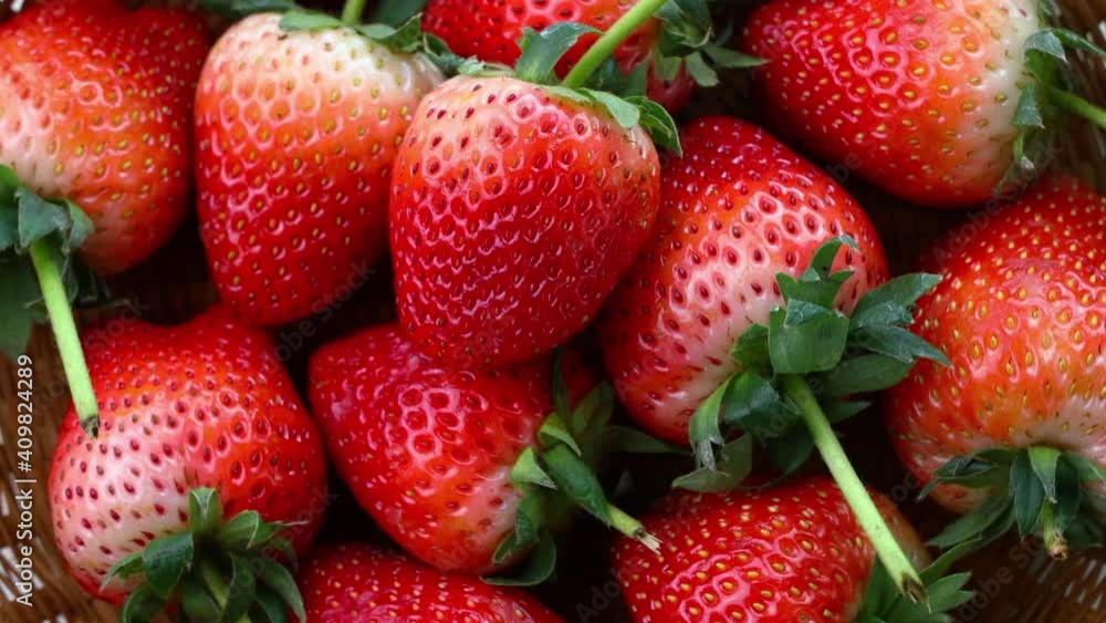 close up sweet Strawberry top view close up sweet Strawberry top view