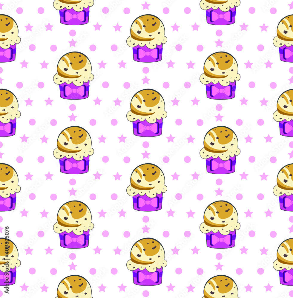 Ice cream seamless pattern