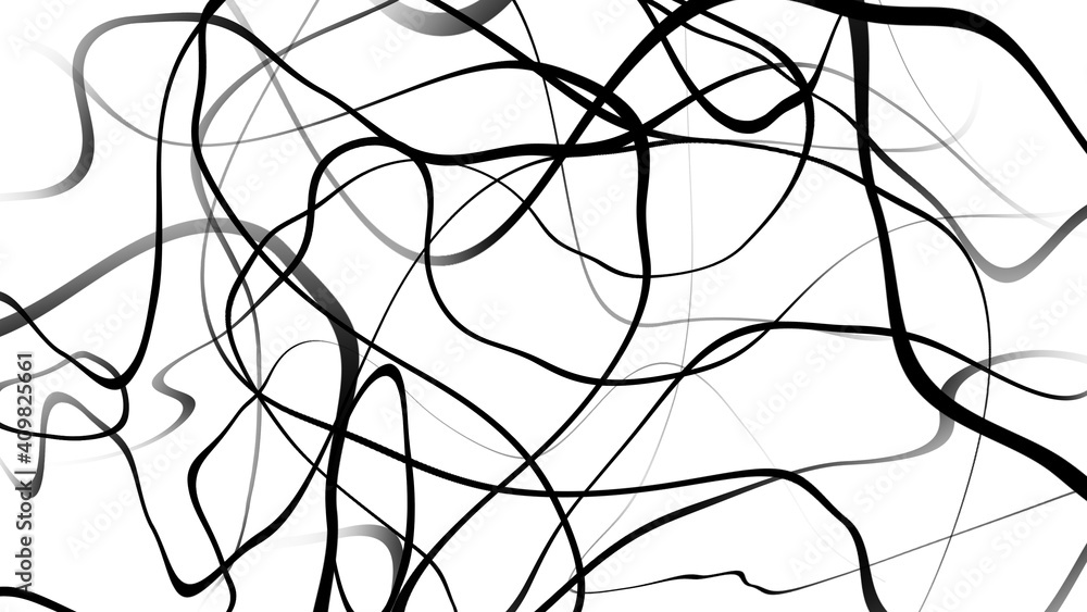 Black and white curve wave line abstract background.