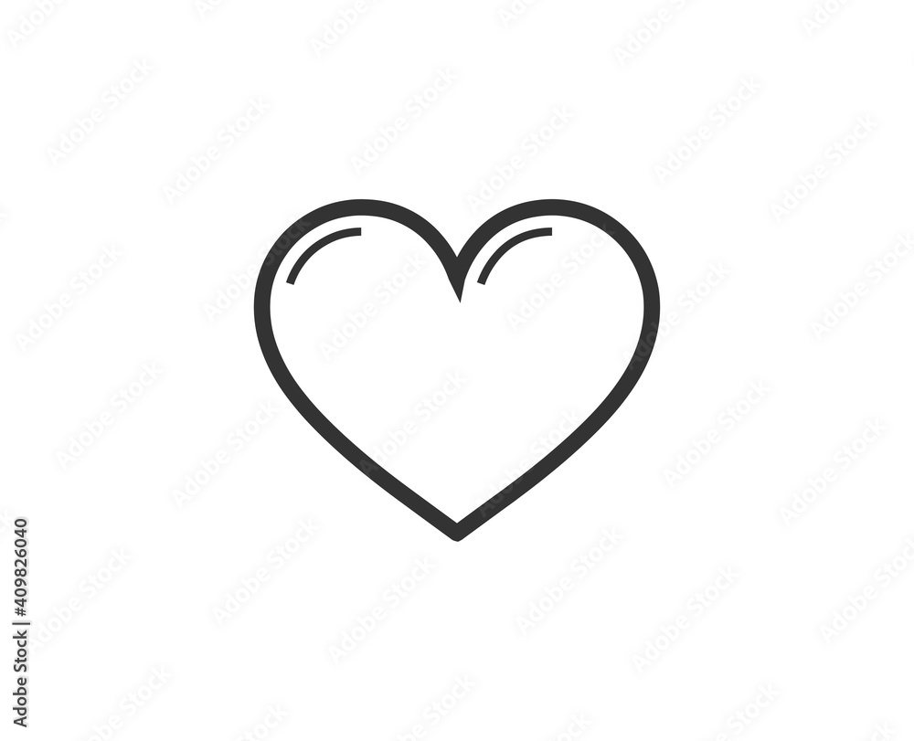 International woman’s day icon. Heart black line sign. Premium quality graphic design pictogram. Outline symbol icon for web design, website and mobile app on white background