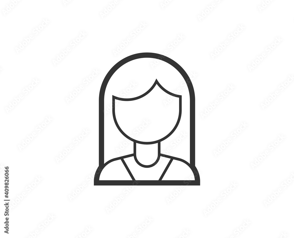 International woman’s day icon. Woman black line sign. Premium quality graphic design pictogram. Outline symbol icon for web design, website and mobile app on white background International woman’s day icon. Woman black line sign. Premium quality graphic design pictogram. Outline symbol icon for web design, website and mobile app on white background