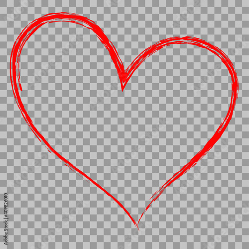 Valentine's day concept background. Vector illustration. 3d red and pink heart with white square frame. Cute love sale banner or greeting card, png.