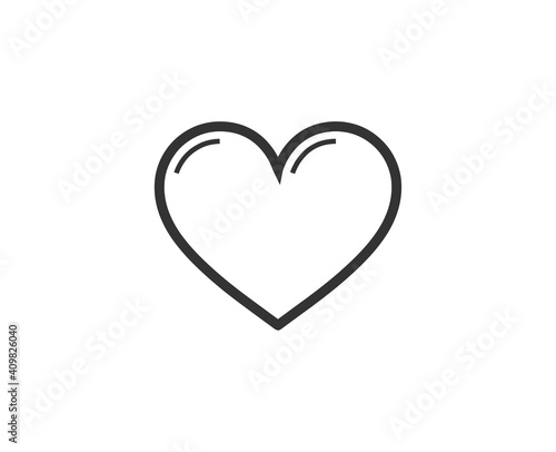 International woman   s day icon. Heart black line sign. Premium quality graphic design pictogram. Outline symbol icon for web design  website and mobile app on white background