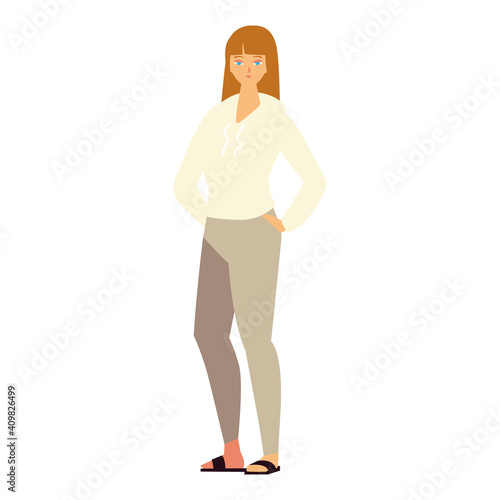 woman character female full length on white background