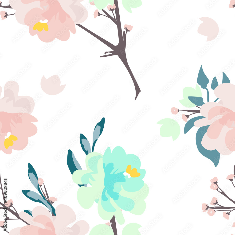 Fototapeta premium Watercolour floral pattern