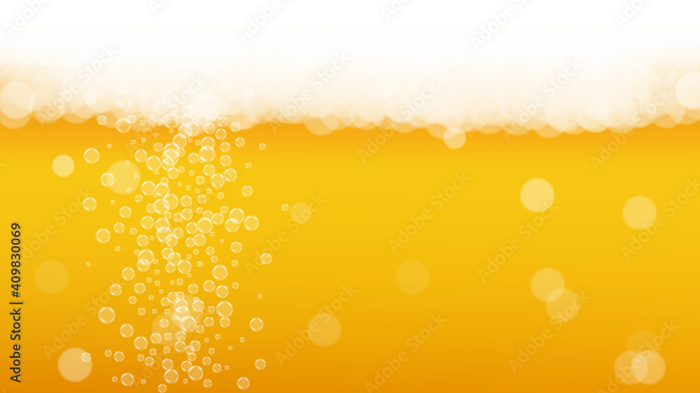 Beer background. Craft lager splash. Oktoberfest foam. Shiny pint of ale with realistic white bubbles. Cool liquid drink for restaurant banner design. Yellow jug with beer background. Beer background. Craft lager splash. Oktoberfest foam. Shiny pint of ale with realistic white bubbles. Cool liquid drink for restaurant banner design. Yellow jug with beer background.