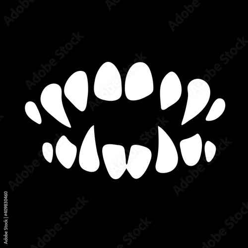 monster mouth with sharp teeth