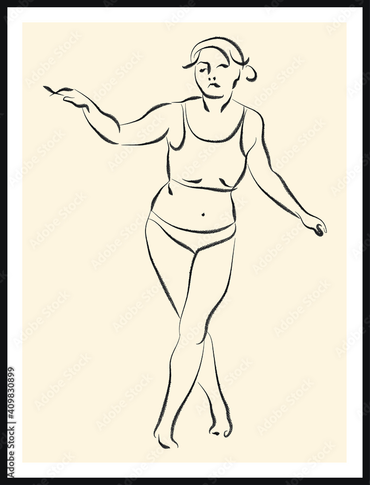 Life human sketch. Vector poster. Living room poster, wall decoration poster Life human sketch. Vector poster. Living room poster, wall decoration poster