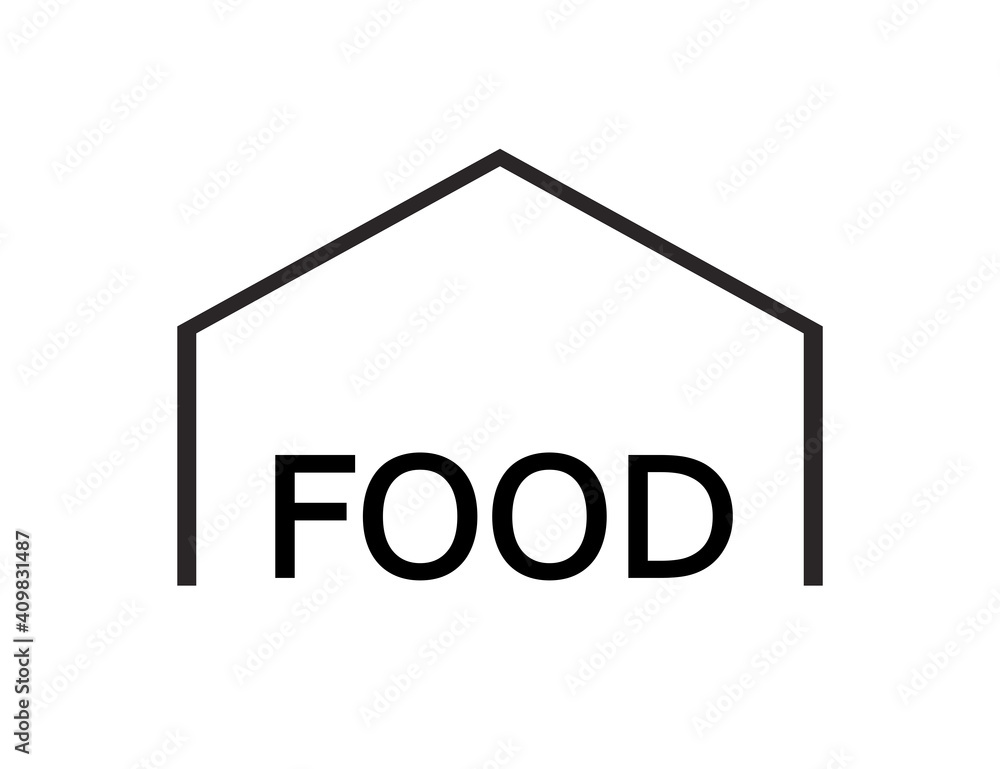 Flat black home (cafe) icon. Vector Illustration Flat black home (cafe) icon. Vector Illustration