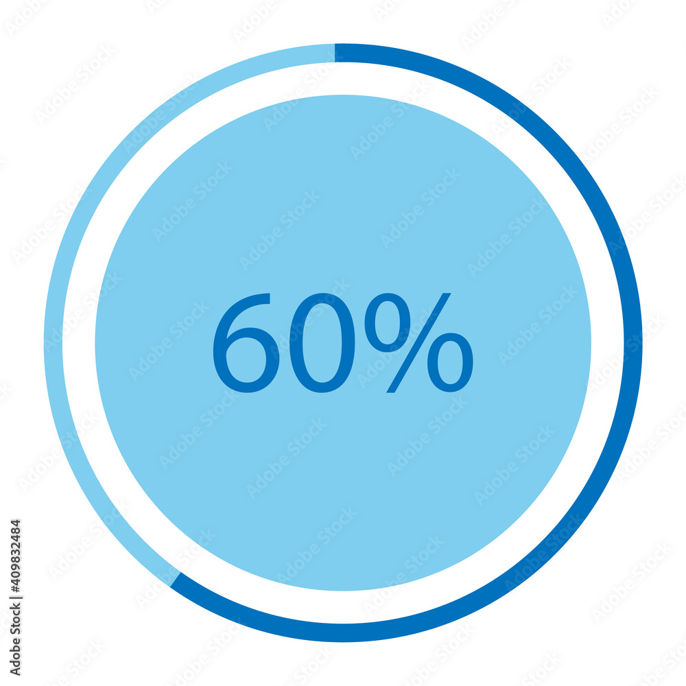 Blue circle pie graph Blue circle pie graph