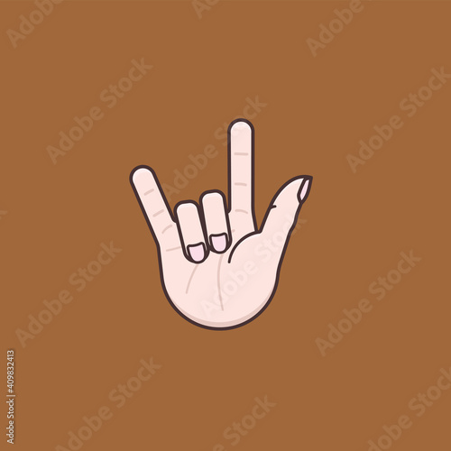 Hand gesture for "I love you" vector illustration for International Day of Sign Languages on September 23