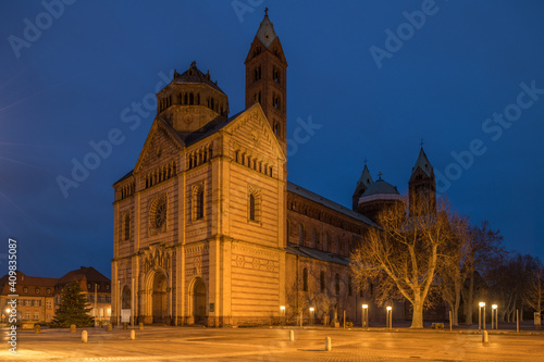 cathedral of speyer at blue hour