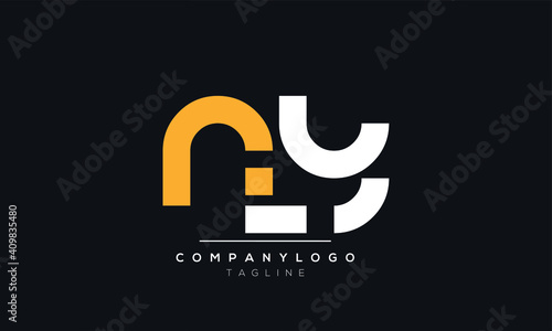 Abstract Letter Initial NY,YN,N and Y Vector Logo Design Template
