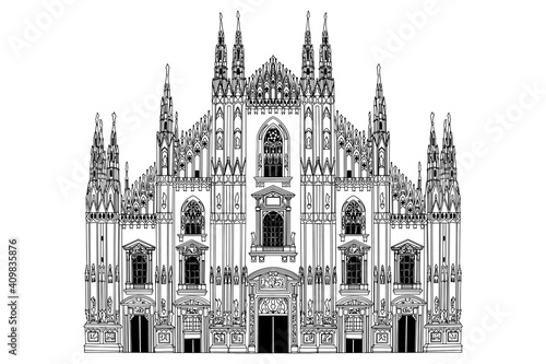 Fotografie, Obraz Duomo cathedral in Milan. Vector sketch.