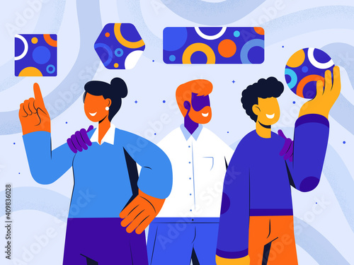 Modern colorful concept illustration of Creative team