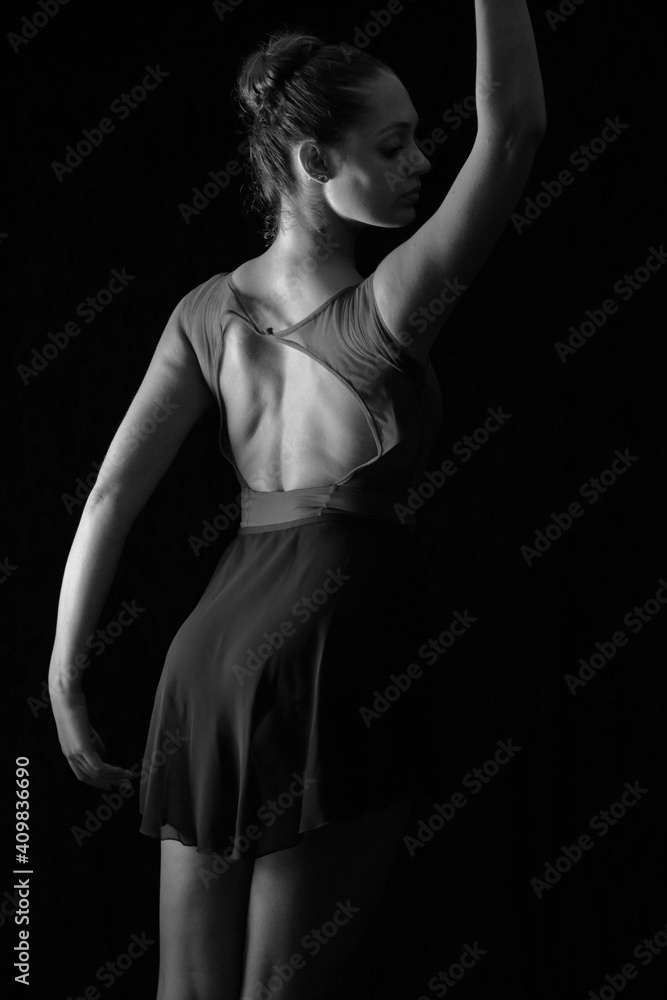 female dancer back in ballet position female dancer back in ballet position