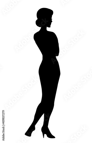 Pretty woman. Vector drawing sketch