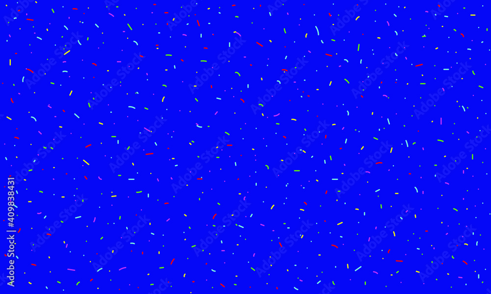 blue seamless background with colorful dashed and dots