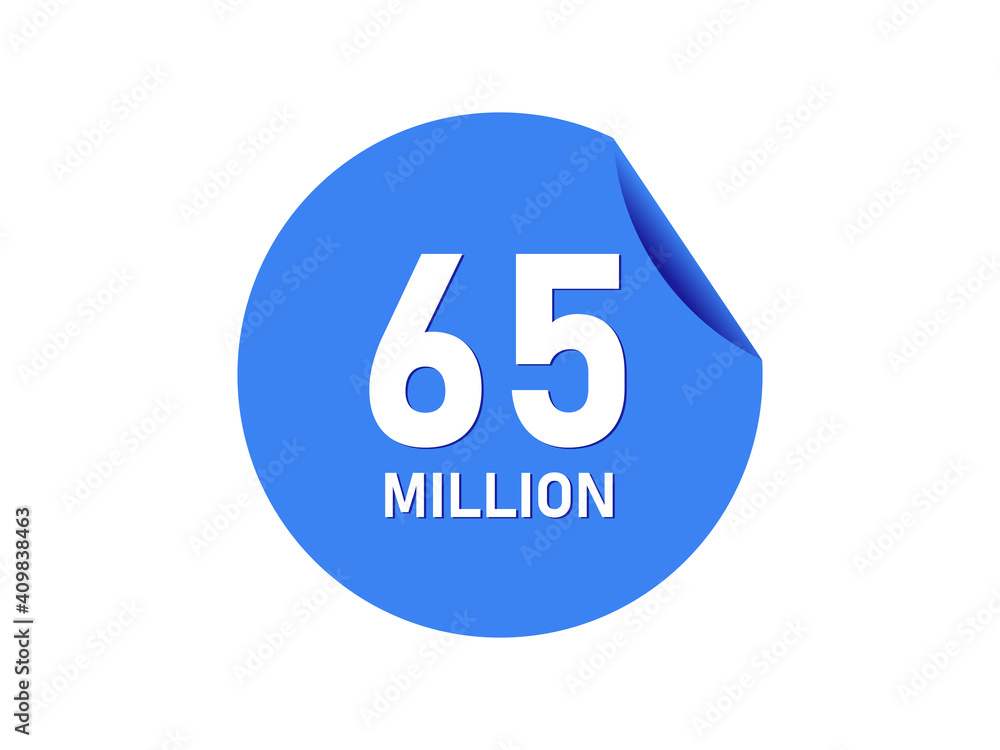 65 million badge, 65 million banner 65 million badge, 65 million banner