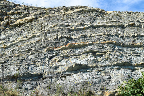 The relief of a steep cliff