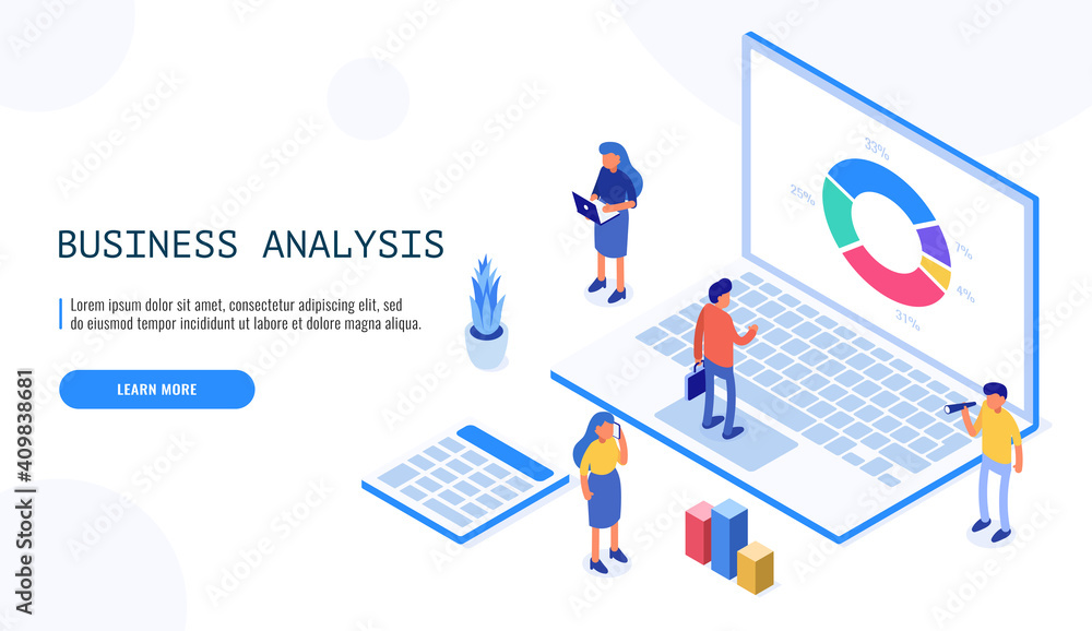 Isometric Expert team for Data Analysis, Business Statistic, Management, Consulting, Marketing. Landing page template concept. Isometric Expert team for Data Analysis, Business Statistic, Management, Consulting, Marketing. Landing page template concept.