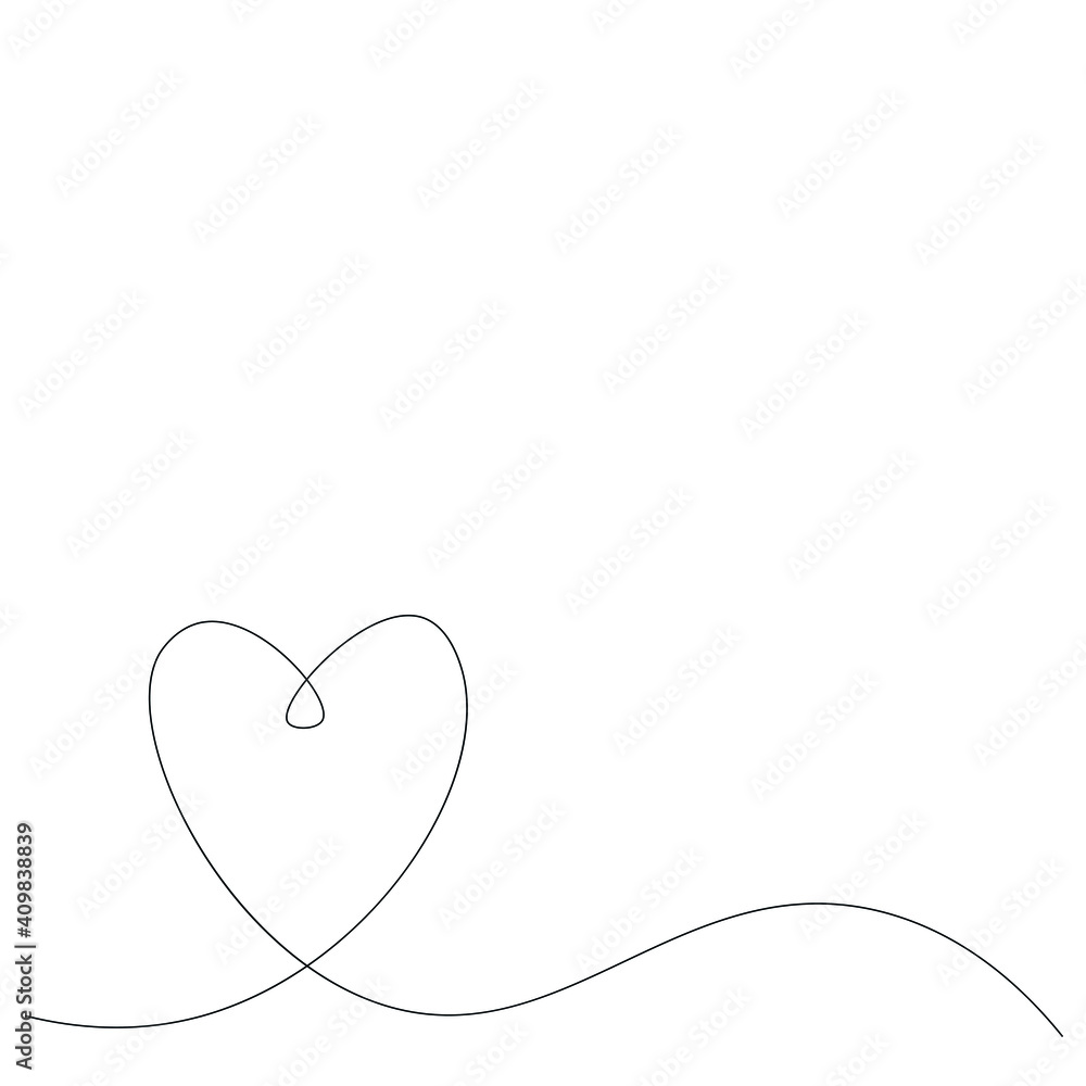 Heart line draw, vector illustration Heart line draw, vector illustration