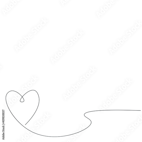Heart line drawing vector illustration
