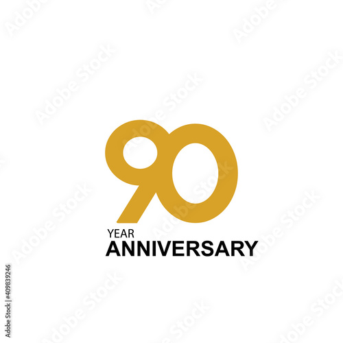 90 Year Anniversary Vector Template Design Illustration