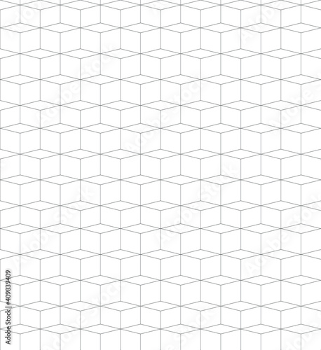 Seamless cubes pattern on a white background, simple geometric backdrop