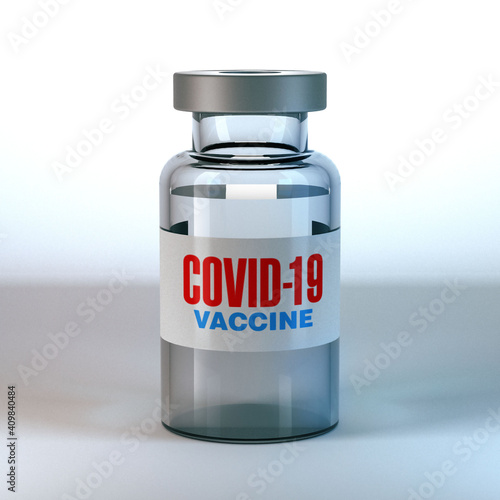 A closeup of Covid 19 vaccine vaccine vial on white background. Hoppefully this is the ultimate Coronavirus  photo
