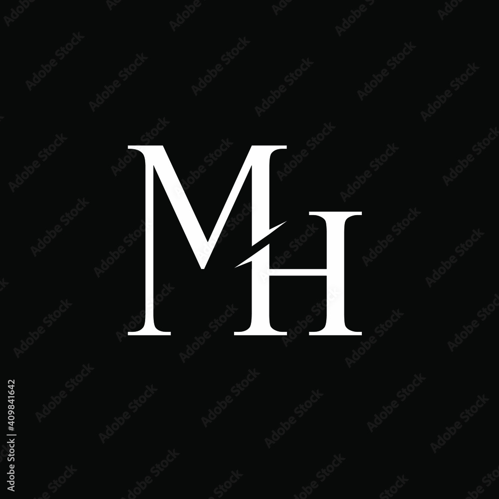 the letter MH. minimalistic design logo vector the letter MH. minimalistic design logo vector