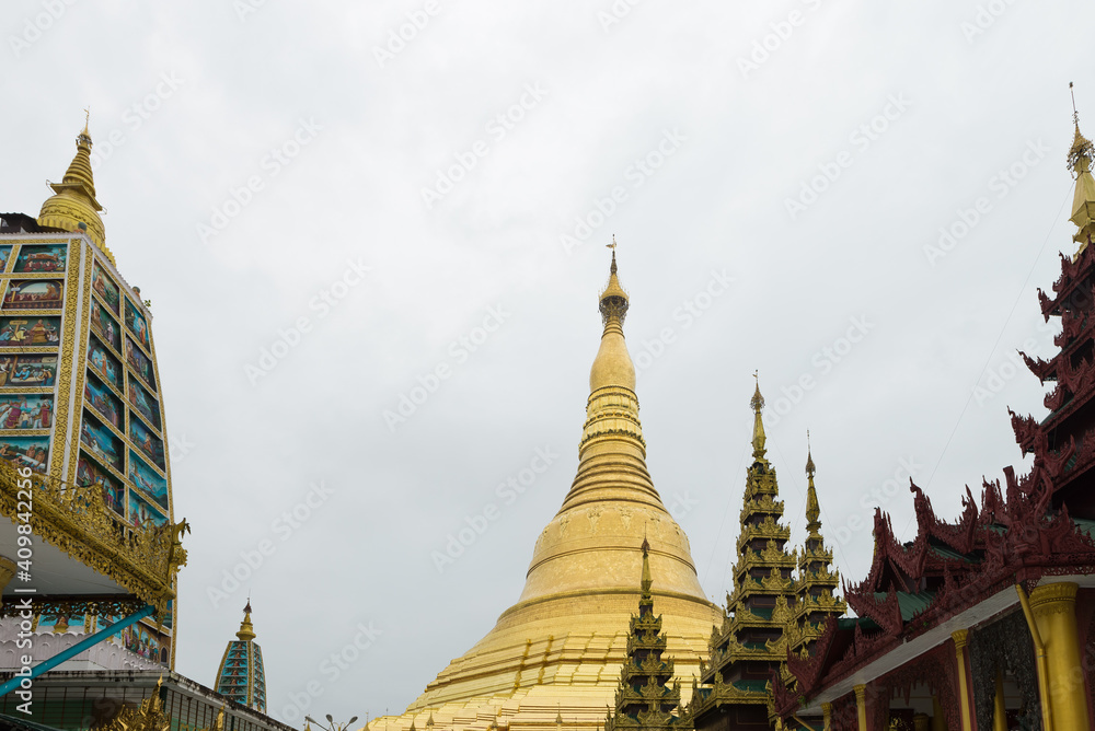 The Shwedagon pagoda the most famous landmark of Myanmar. 