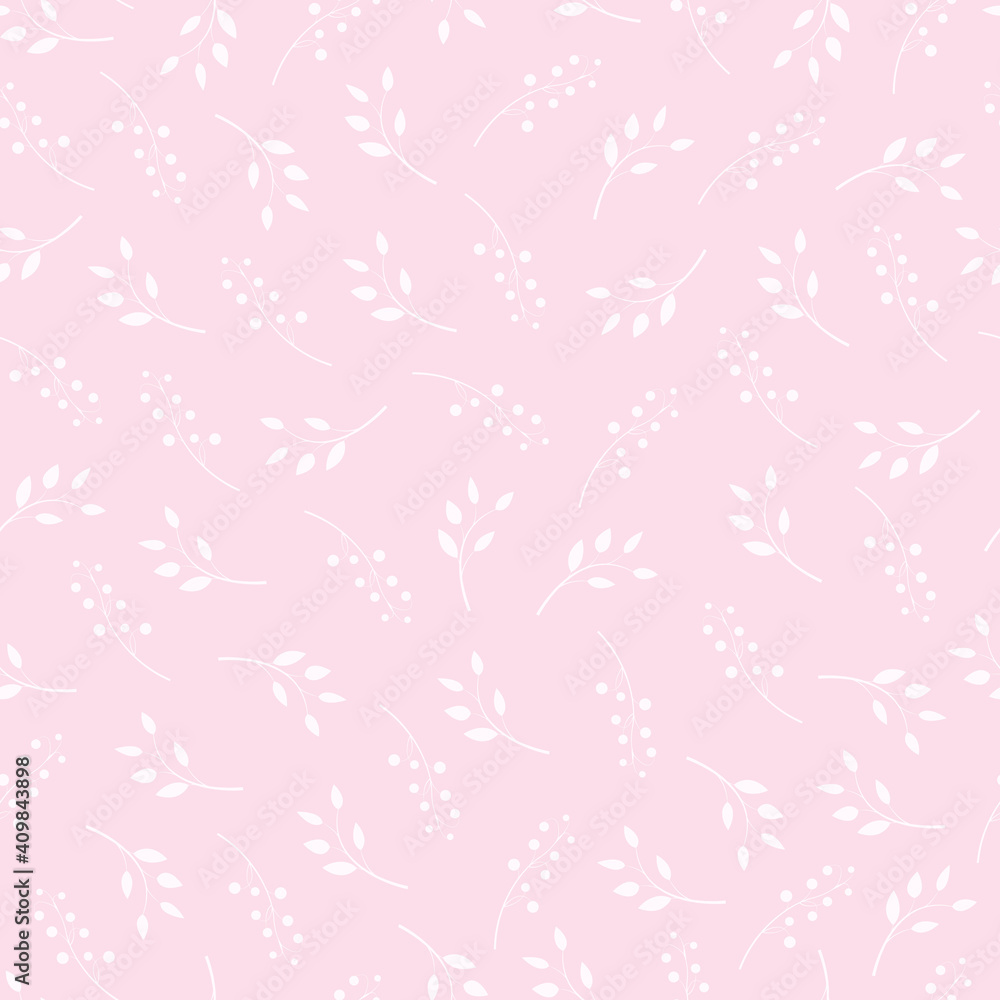 White flowers on a pink seamless background. Minimalistic floral design for wedding, packaging, fabric. Fashionable vector illustration. White flowers on a pink seamless background. Minimalistic floral design for wedding, packaging, fabric. Fashionable vector illustration.