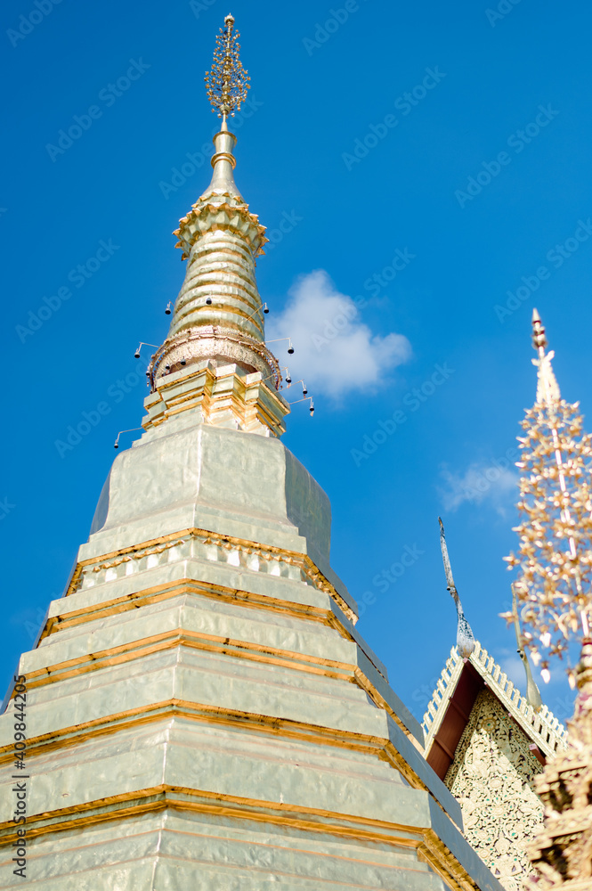 Fototapeta premium Phra That Chae Haeng Temple ,a Lanna and Thai Lü style temple located in Nan province in northern part of Thailand. 