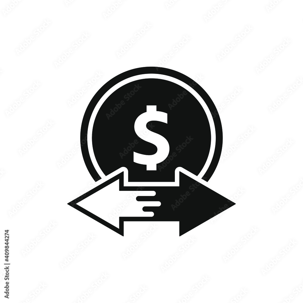 Money transfer icon concept isolated on white background. vector illustration Money transfer icon concept isolated on white background. vector illustration