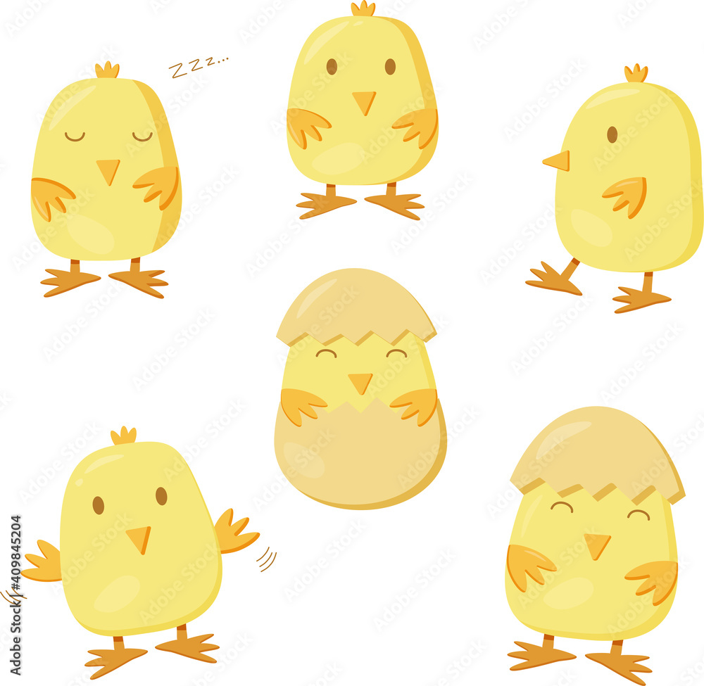 Fototapeta premium A little Easter chicken. Yellow chick